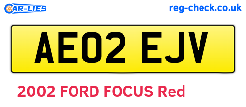 AE02EJV are the vehicle registration plates.
