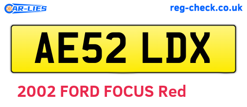 AE52LDX are the vehicle registration plates.
