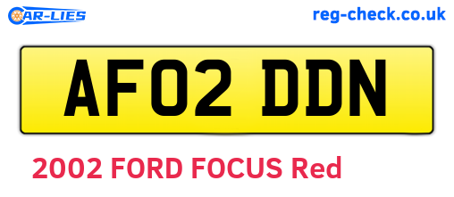 AF02DDN are the vehicle registration plates.