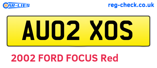 AU02XOS are the vehicle registration plates.