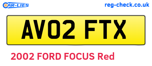 AV02FTX are the vehicle registration plates.