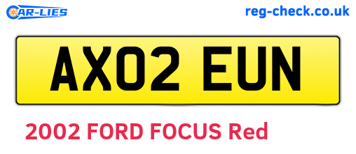 AX02EUN are the vehicle registration plates.