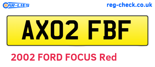 AX02FBF are the vehicle registration plates.