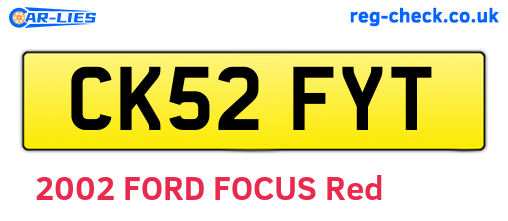 CK52FYT are the vehicle registration plates.