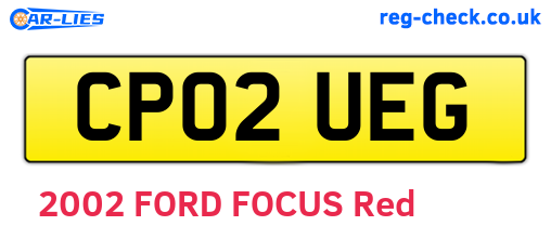 CP02UEG are the vehicle registration plates.