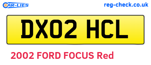 DX02HCL are the vehicle registration plates.