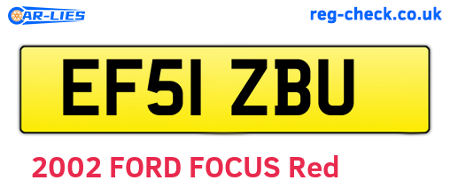 EF51ZBU are the vehicle registration plates.