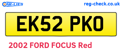 EK52PKO are the vehicle registration plates.