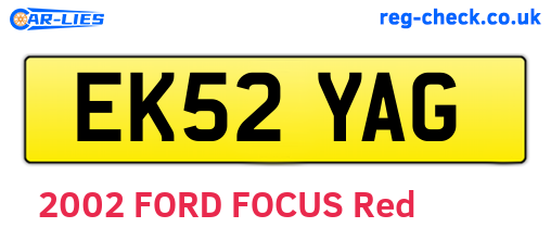 EK52YAG are the vehicle registration plates.