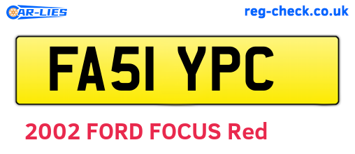 FA51YPC are the vehicle registration plates.