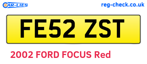 FE52ZST are the vehicle registration plates.