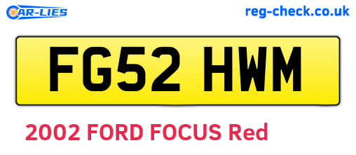 FG52HWM are the vehicle registration plates.