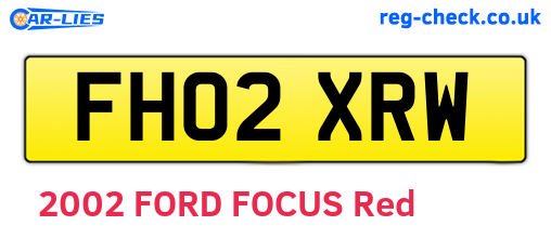FH02XRW are the vehicle registration plates.
