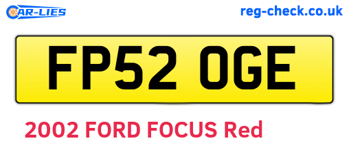FP52OGE are the vehicle registration plates.
