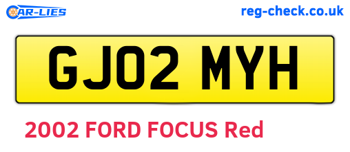 GJ02MYH are the vehicle registration plates.