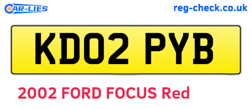 KD02PYB are the vehicle registration plates.