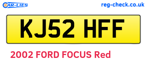 KJ52HFF are the vehicle registration plates.