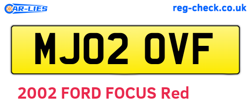 MJ02OVF are the vehicle registration plates.