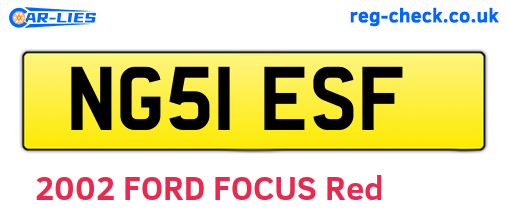 NG51ESF are the vehicle registration plates.