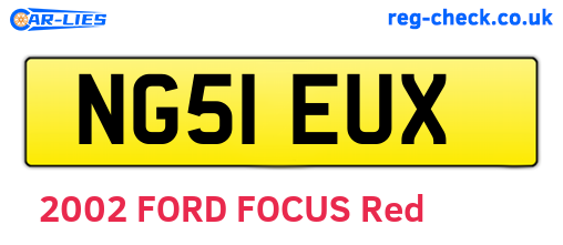 NG51EUX are the vehicle registration plates.