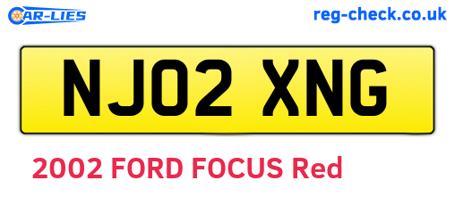 NJ02XNG are the vehicle registration plates.