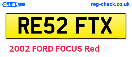 RE52FTX are the vehicle registration plates.