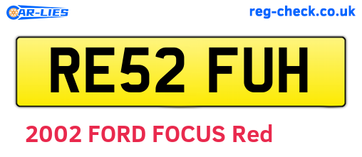 RE52FUH are the vehicle registration plates.