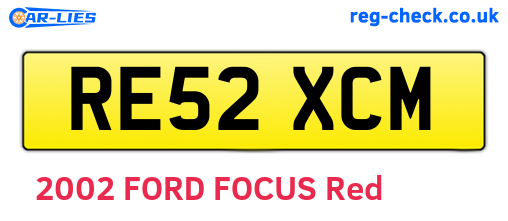 RE52XCM are the vehicle registration plates.