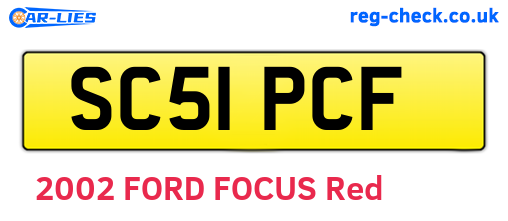 SC51PCF are the vehicle registration plates.
