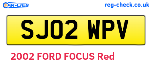 SJ02WPV are the vehicle registration plates.