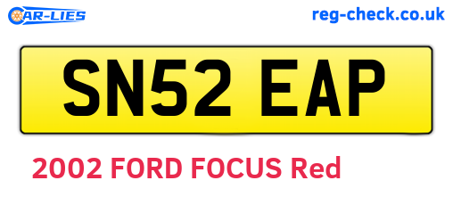 SN52EAP are the vehicle registration plates.