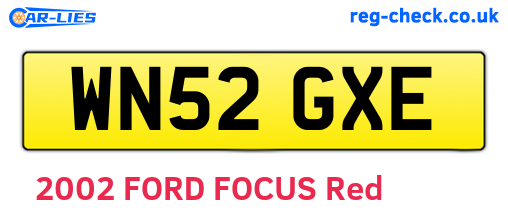 WN52GXE are the vehicle registration plates.