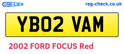 YB02VAM are the vehicle registration plates.