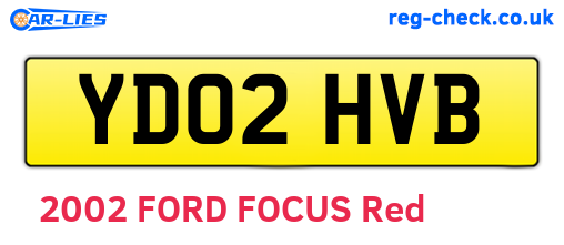 YD02HVB are the vehicle registration plates.