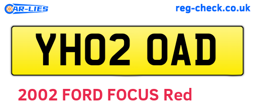 YH02OAD are the vehicle registration plates.