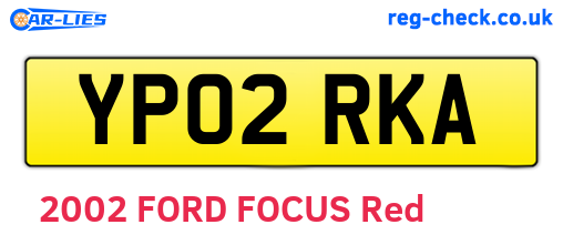 YP02RKA are the vehicle registration plates.