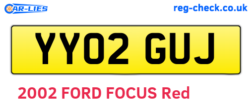 YY02GUJ are the vehicle registration plates.
