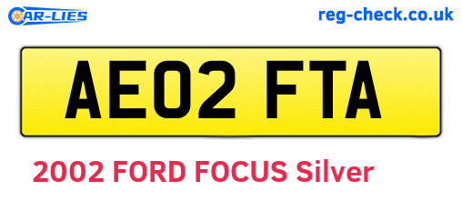 AE02FTA are the vehicle registration plates.