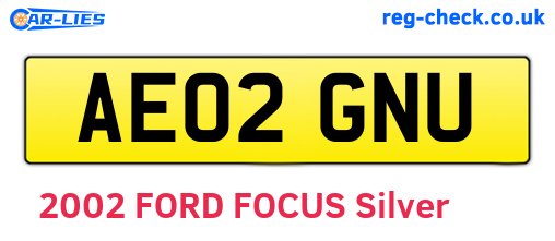 AE02GNU are the vehicle registration plates.
