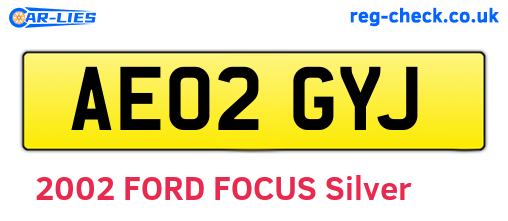 AE02GYJ are the vehicle registration plates.