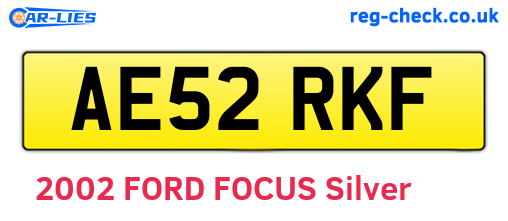AE52RKF are the vehicle registration plates.
