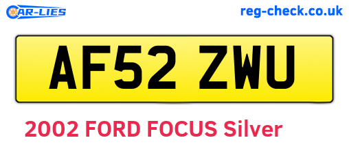 AF52ZWU are the vehicle registration plates.