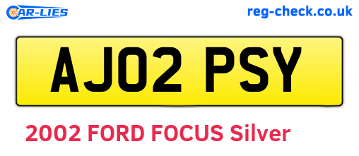 AJ02PSY are the vehicle registration plates.