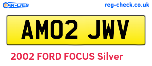 AM02JWV are the vehicle registration plates.