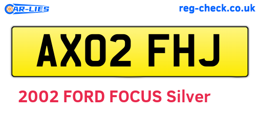 AX02FHJ are the vehicle registration plates.
