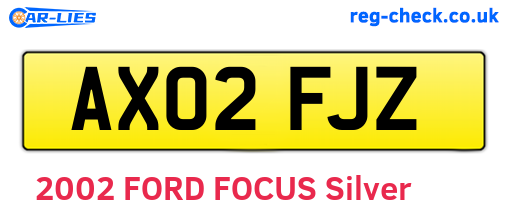 AX02FJZ are the vehicle registration plates.