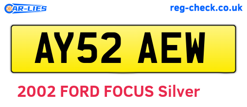 AY52AEW are the vehicle registration plates.