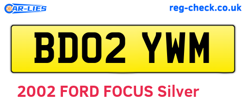 BD02YWM are the vehicle registration plates.