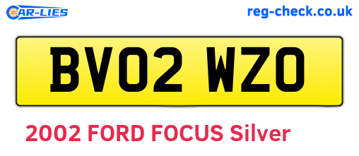 BV02WZO are the vehicle registration plates.