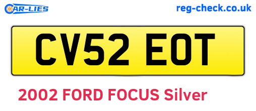 CV52EOT are the vehicle registration plates.